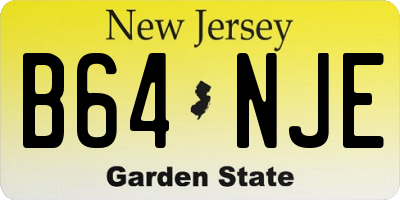 NJ license plate B64NJE