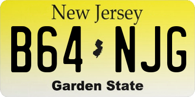 NJ license plate B64NJG