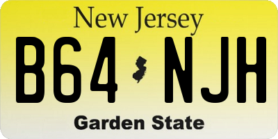 NJ license plate B64NJH