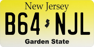 NJ license plate B64NJL