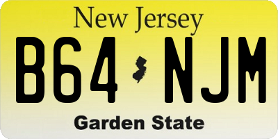 NJ license plate B64NJM