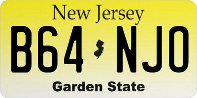 NJ license plate B64NJO