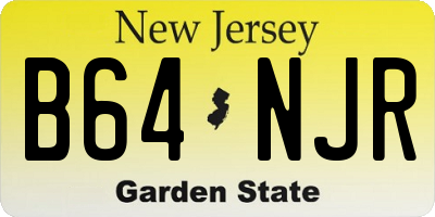 NJ license plate B64NJR