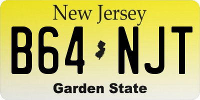 NJ license plate B64NJT