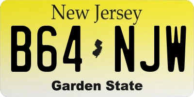 NJ license plate B64NJW