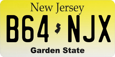 NJ license plate B64NJX
