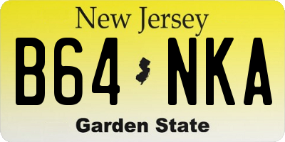 NJ license plate B64NKA