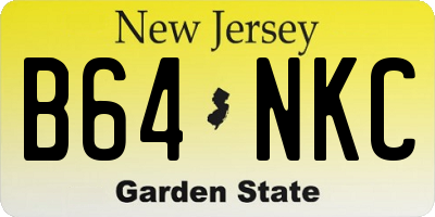 NJ license plate B64NKC