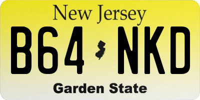 NJ license plate B64NKD