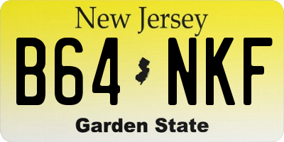 NJ license plate B64NKF