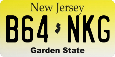 NJ license plate B64NKG