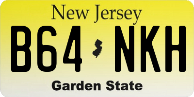 NJ license plate B64NKH