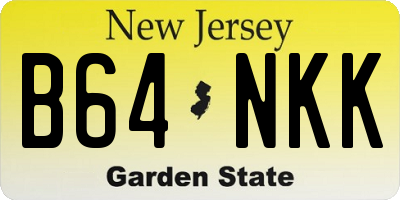 NJ license plate B64NKK
