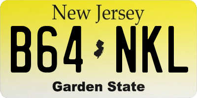 NJ license plate B64NKL