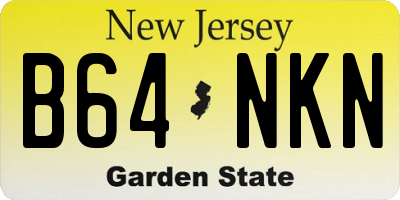 NJ license plate B64NKN