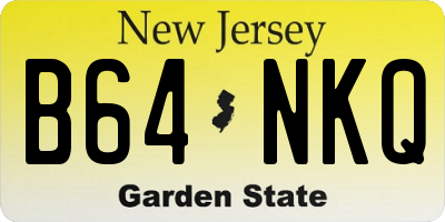 NJ license plate B64NKQ