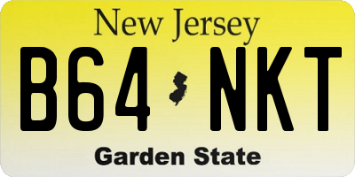 NJ license plate B64NKT