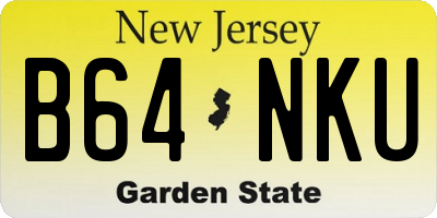 NJ license plate B64NKU