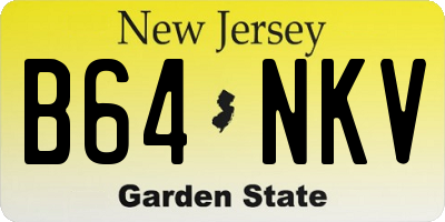 NJ license plate B64NKV