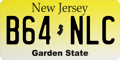 NJ license plate B64NLC