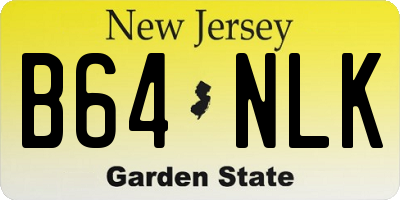 NJ license plate B64NLK