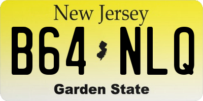NJ license plate B64NLQ