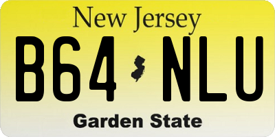 NJ license plate B64NLU