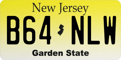NJ license plate B64NLW