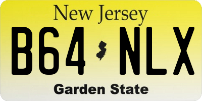NJ license plate B64NLX