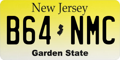 NJ license plate B64NMC