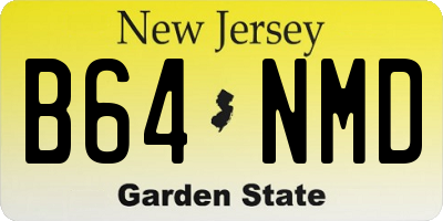 NJ license plate B64NMD