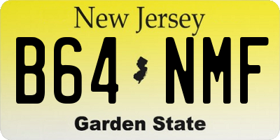 NJ license plate B64NMF