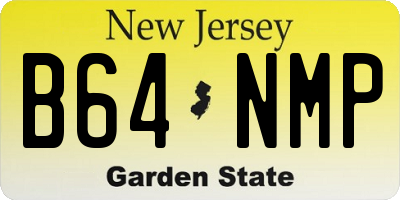 NJ license plate B64NMP