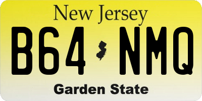 NJ license plate B64NMQ