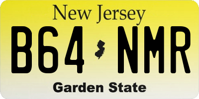 NJ license plate B64NMR