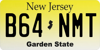 NJ license plate B64NMT