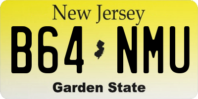 NJ license plate B64NMU