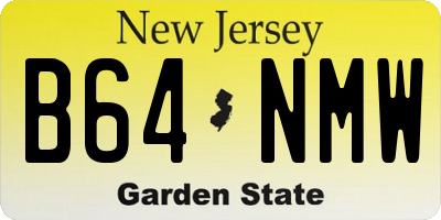 NJ license plate B64NMW