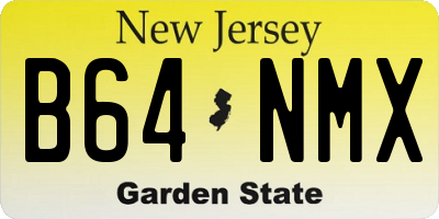 NJ license plate B64NMX