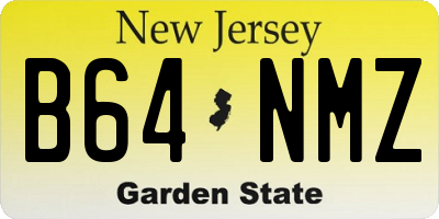 NJ license plate B64NMZ