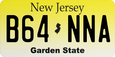 NJ license plate B64NNA