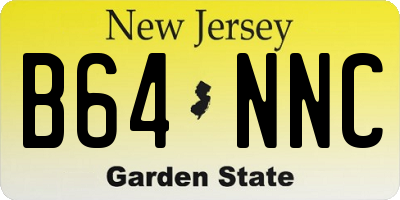 NJ license plate B64NNC
