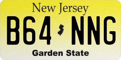 NJ license plate B64NNG
