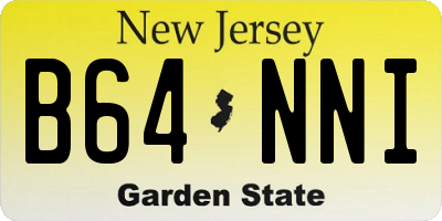 NJ license plate B64NNI
