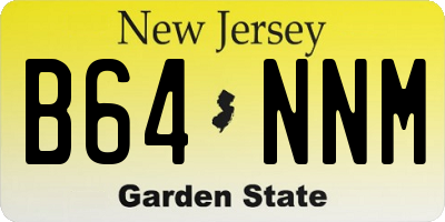 NJ license plate B64NNM