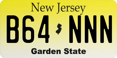 NJ license plate B64NNN