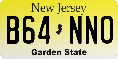 NJ license plate B64NNO