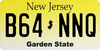 NJ license plate B64NNQ