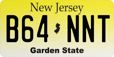 NJ license plate B64NNT