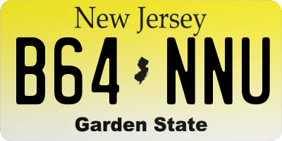 NJ license plate B64NNU